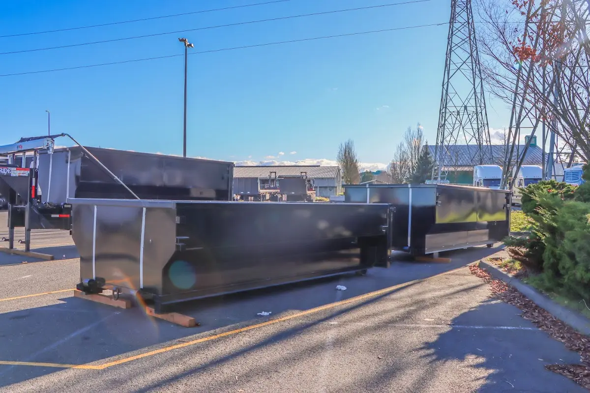 Roll-off dumpster ready for waste disposal at job site for Construction Dumpster Rental in Bethel